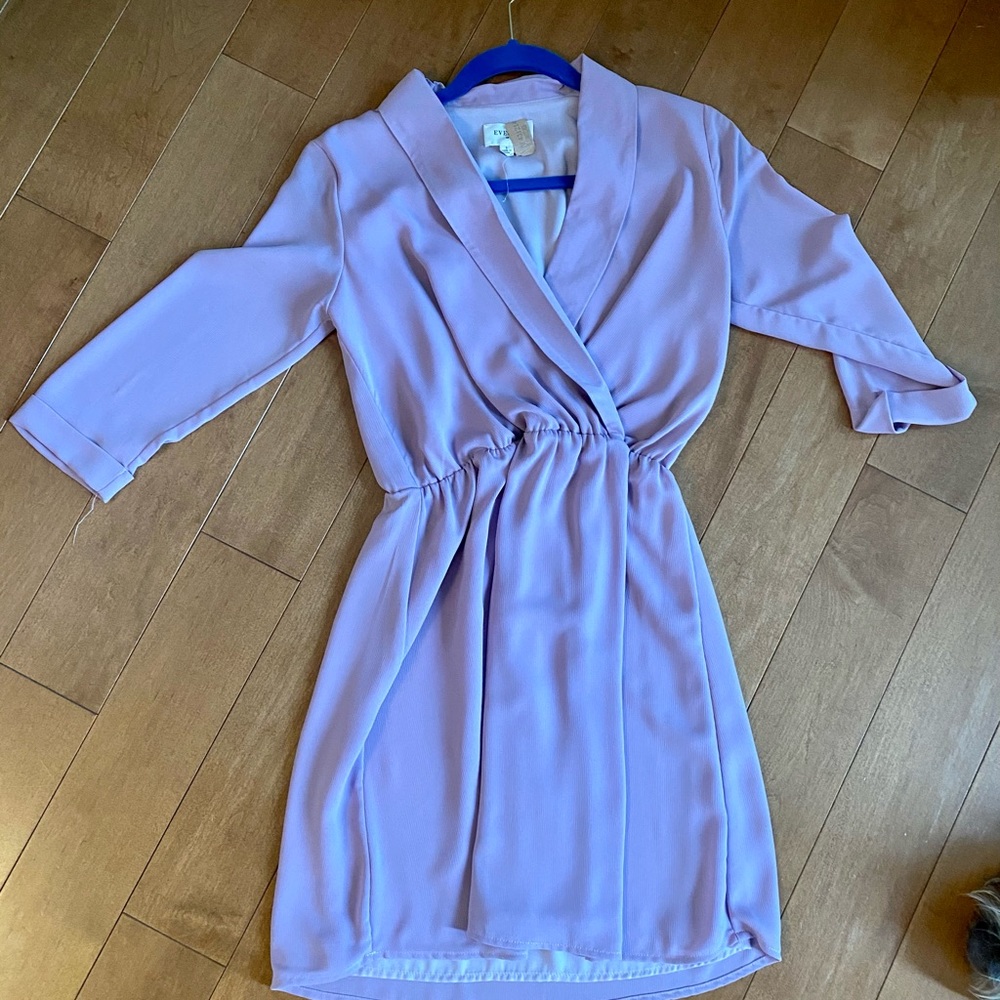 Cute Lavender Everly Faux Wrap Dress